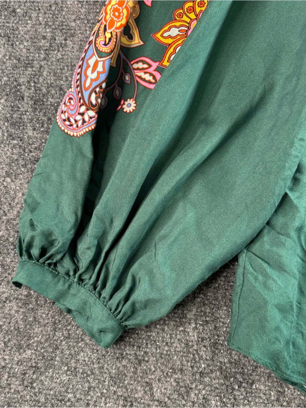 Boden Green Paisley-Print Button Front Blouse - Picture 3 of 8